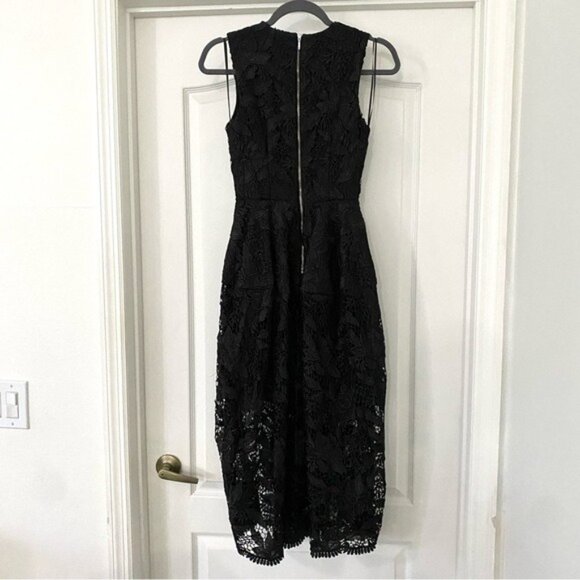 Nicholas Mosaic Lace Ball Dress Black Tie Evening Tea Length Size US 4 Goth - Picture 9 of 9